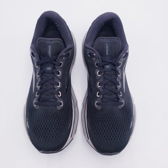 Brooks Ghost 15 Running Shoe Sneaker Lace Up Low Top Comfort Black Womens Size 9 - Picture 6 of 9